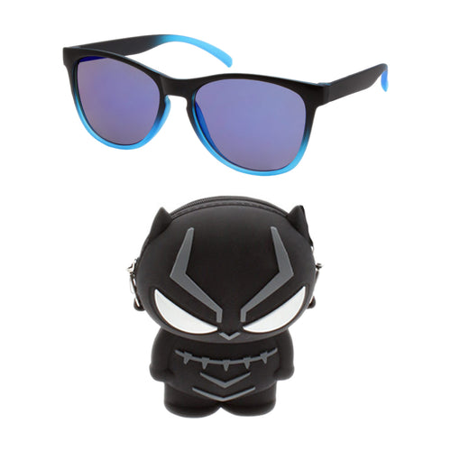 Black/Blue Fade Color Sunglasses  Spider Black Zipper Case