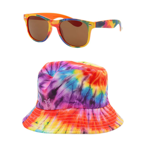 Tie Dye Shades & Bucket Hat Combo
