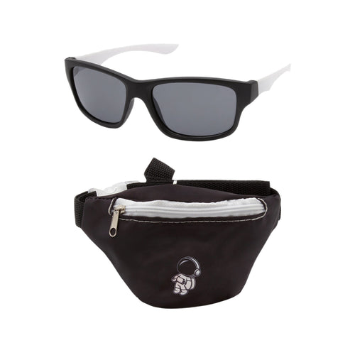 Black/White Sunglasses & Astronaut Fanny Pack