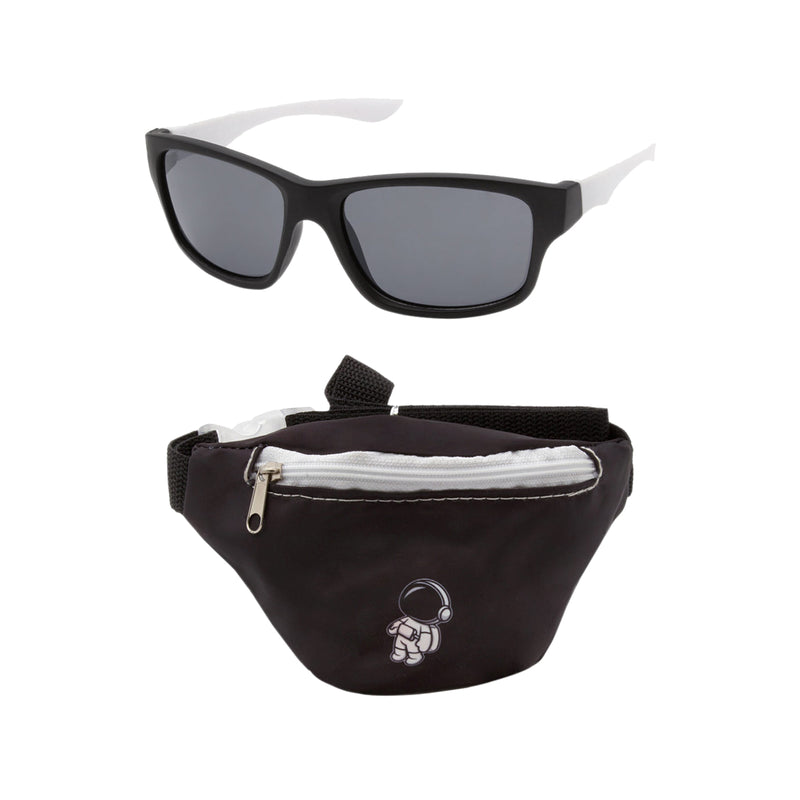 Black/White Sunglasses & Astronaut Fanny Pack