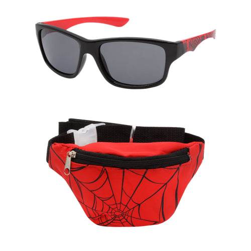 Black/Red Sunglasses Red Spider Fanny Pack